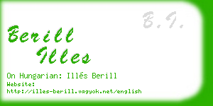 berill illes business card